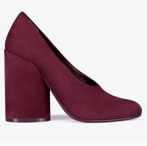 Tory Burch Womens Lucia Suede Heels wine shoes sz 8M